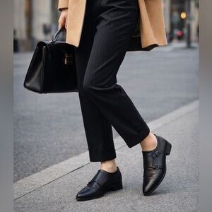 Arnold Churgin Handmade Black Leather Monk Strap Shoes — Size 36 | Preppy Office